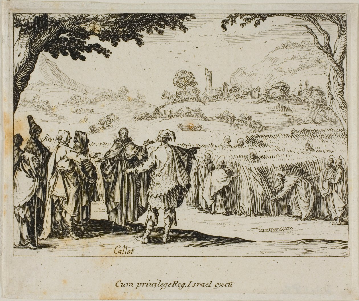 Jesus com os fariseus, de O Novo Testamento de Jacques Callot