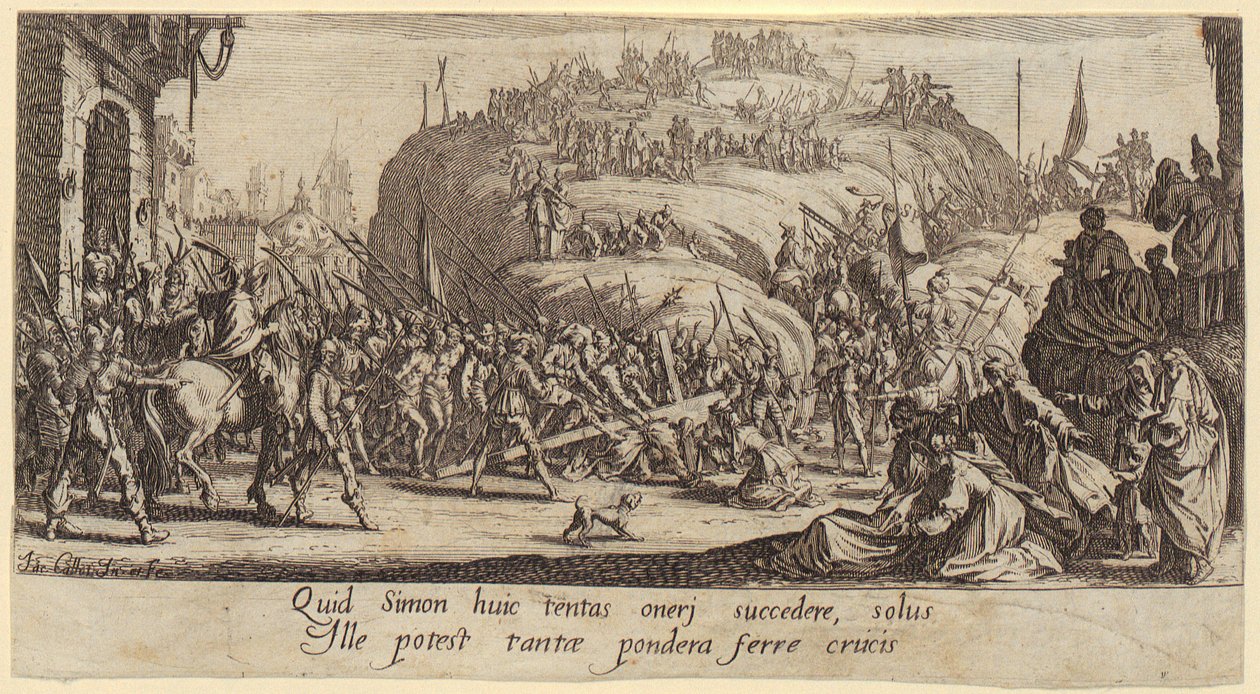 A Cruz, folha 6 da série «A Grande Paixão» de Jacques Callot