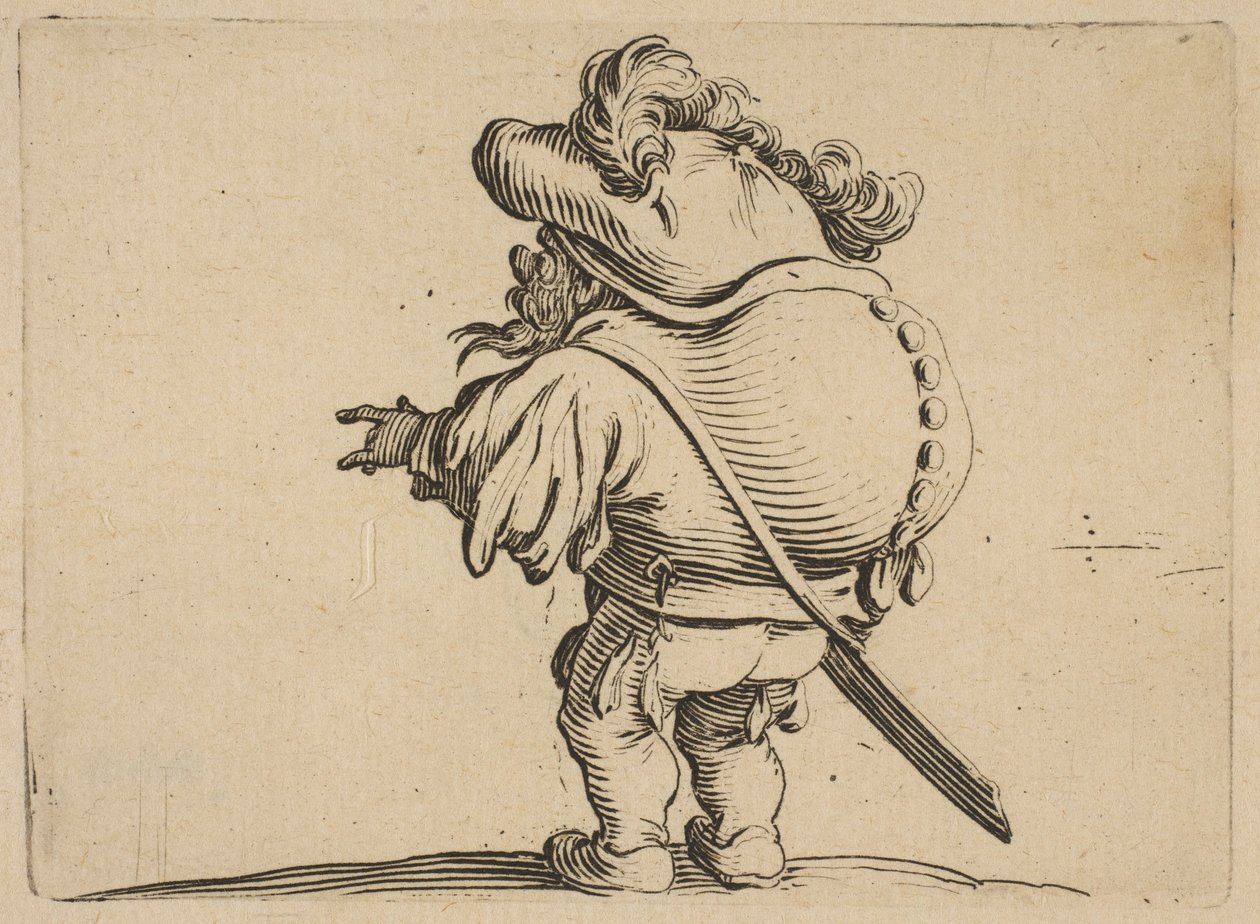 O Homem com Costas Grandes Ornamentado com uma Linha de Botões O Homem com Costas Grandes Ornamentado com ..., 1616-22. de Jacques Callot