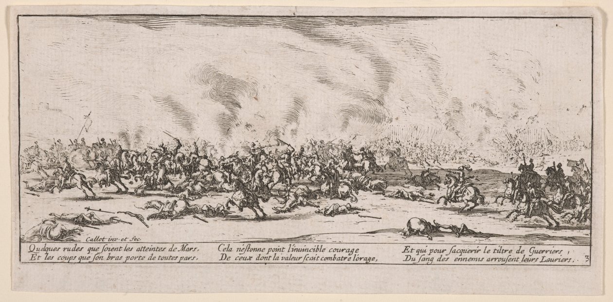La Bataille (A Batalha), ilustração de Les Grandes Misères de la guerre (As Grandes Misérias da Guerra) de Jacques Callot