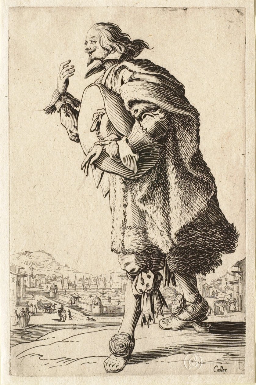 A nobreza: O cavalheiro que cumprimenta segurando o chapéu debaixo do braço de Jacques Callot