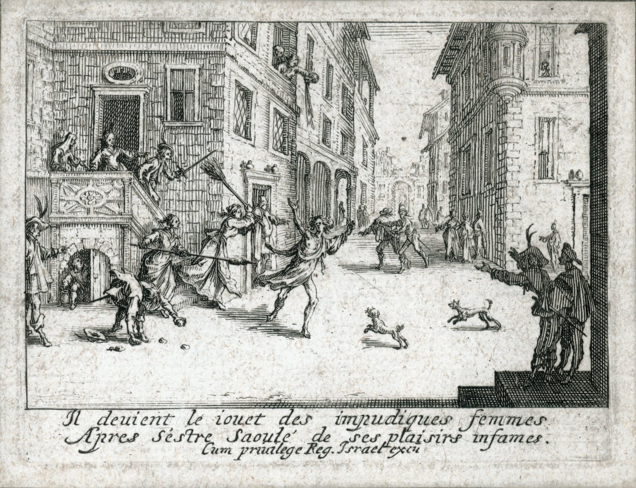 A vida do filho pródigo ... (gravura) de Jacques Callot