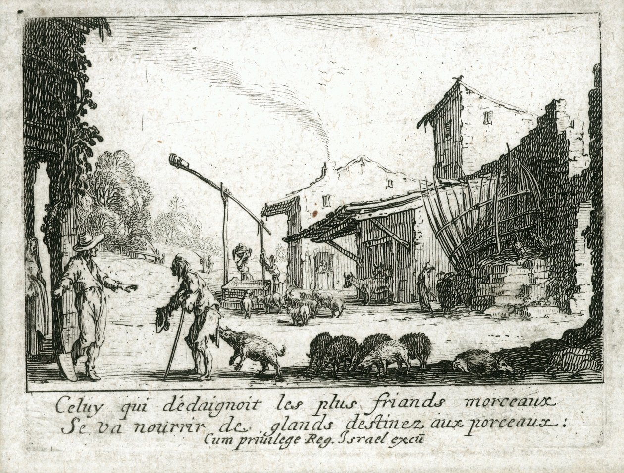 A vida do filho pródigo ... (gravura) de Jacques Callot
