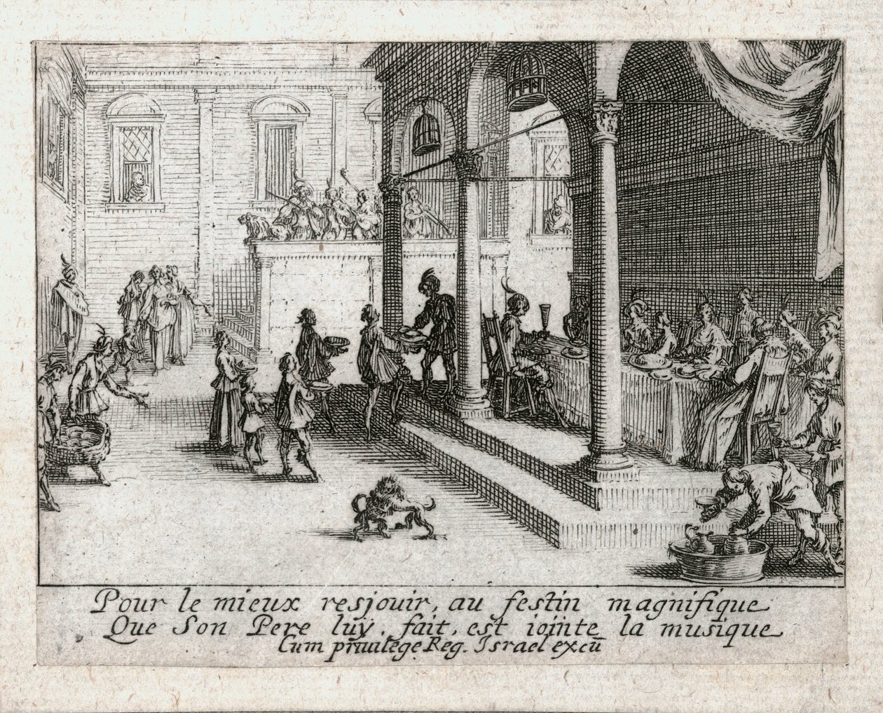 A vida do filho pródigo ... (gravura) de Jacques Callot