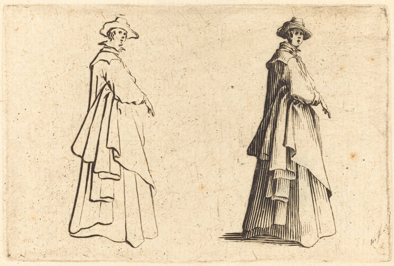 Senhora em um casaco grande de Jacques Callot