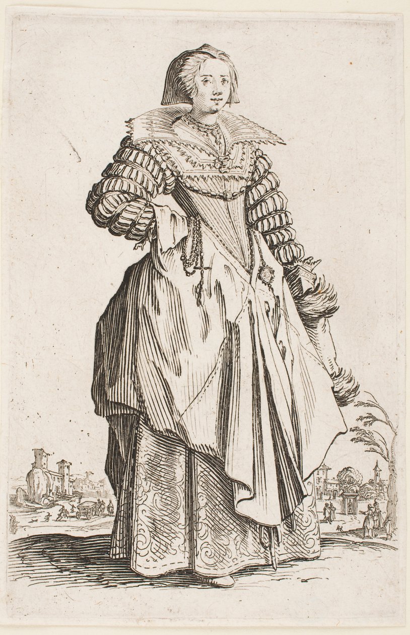 Lady in a Wide Collar, da série "The Nobility of Lorraine" (A Nobreza de Lorena) de Jacques Callot