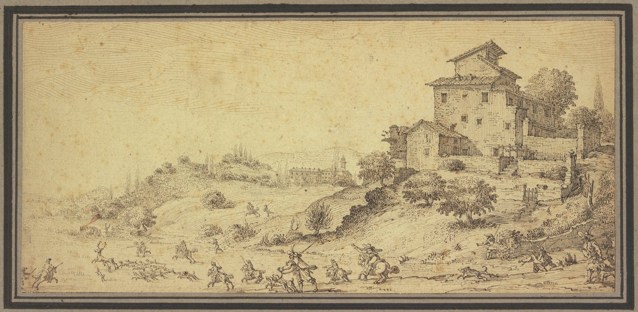 Paisagem com caça ao veado de Jacques Callot