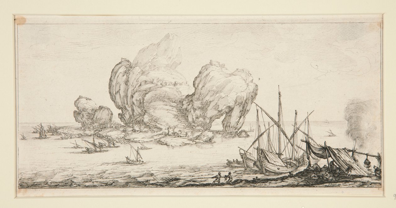 Le grand rocher (The Huge Rock), de Paisagens para Giovanni de Medici de Jacques Callot