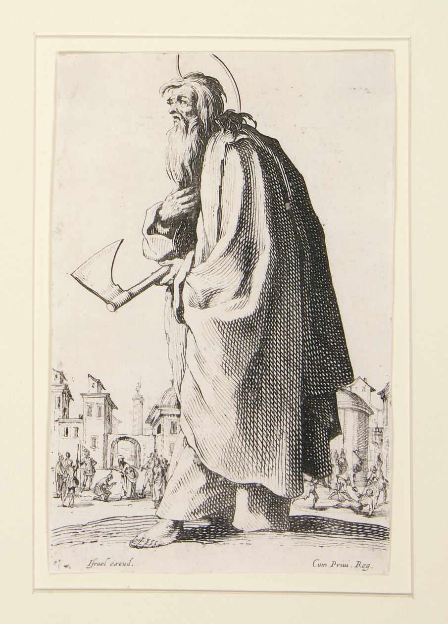 Os Grandes Apóstolos de Pé, Representando o Salvador, a Bem-aventurada e a Santa Apóstola Maria de Jacques Callot