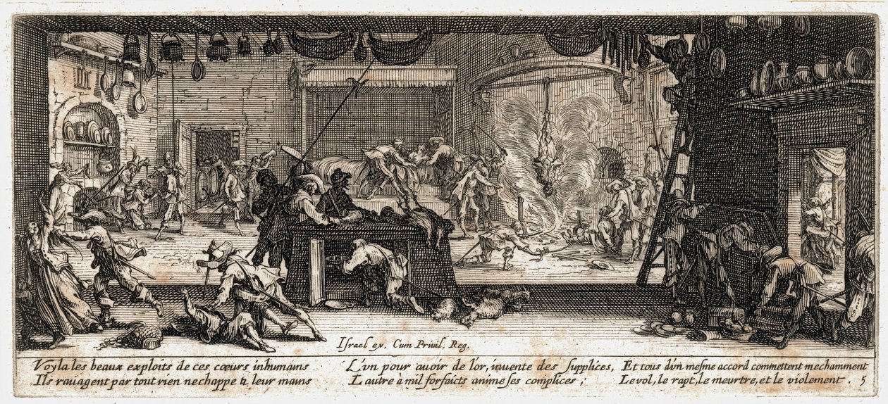 As misérias e os infortúnios da guerra ... (gravura) de Jacques Callot