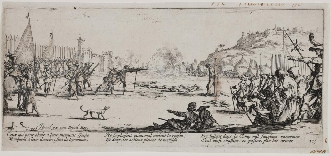 As misérias e infortúnios da guerra (blad 12) de Jacques Callot