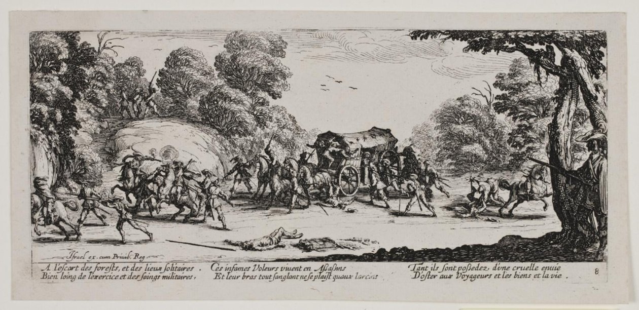 As misérias e infortúnios da guerra (blad 8) de Jacques Callot