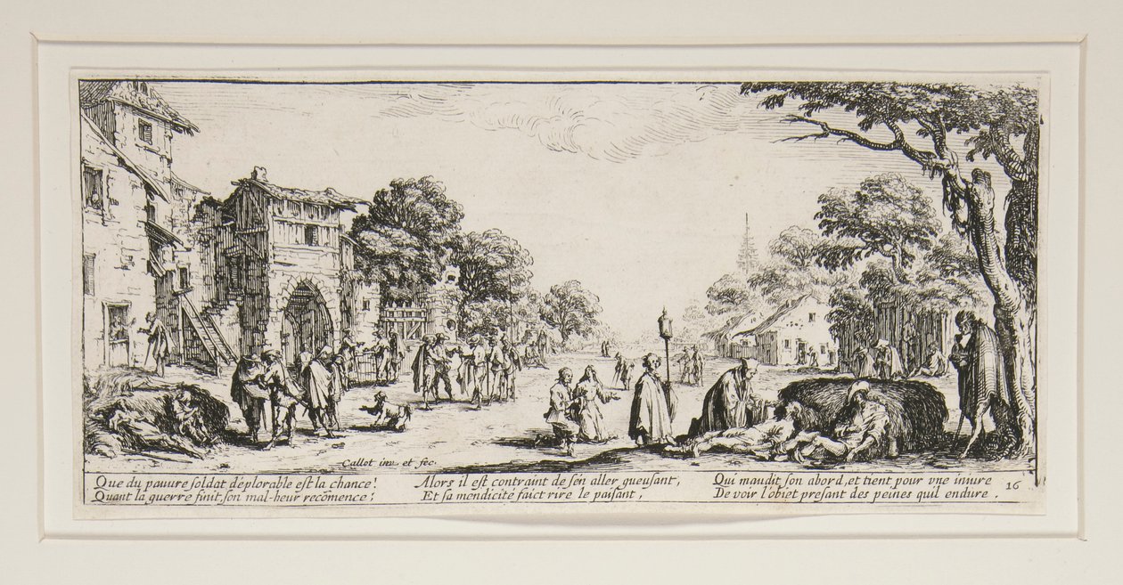 The Great Woes of War: No. 16 - The Dying by the Roadside de Jacques Callot