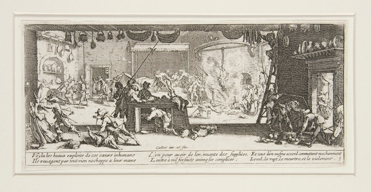 As grandes misérias da guerra: Nº 5 - A pilhagem de de Jacques Callot