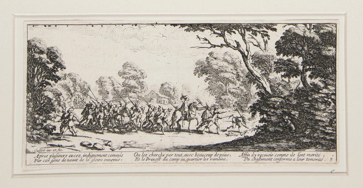 As Grandes Misérias da Guerra: No. 9 - Descoberta dos Malfeitores de Jacques Callot