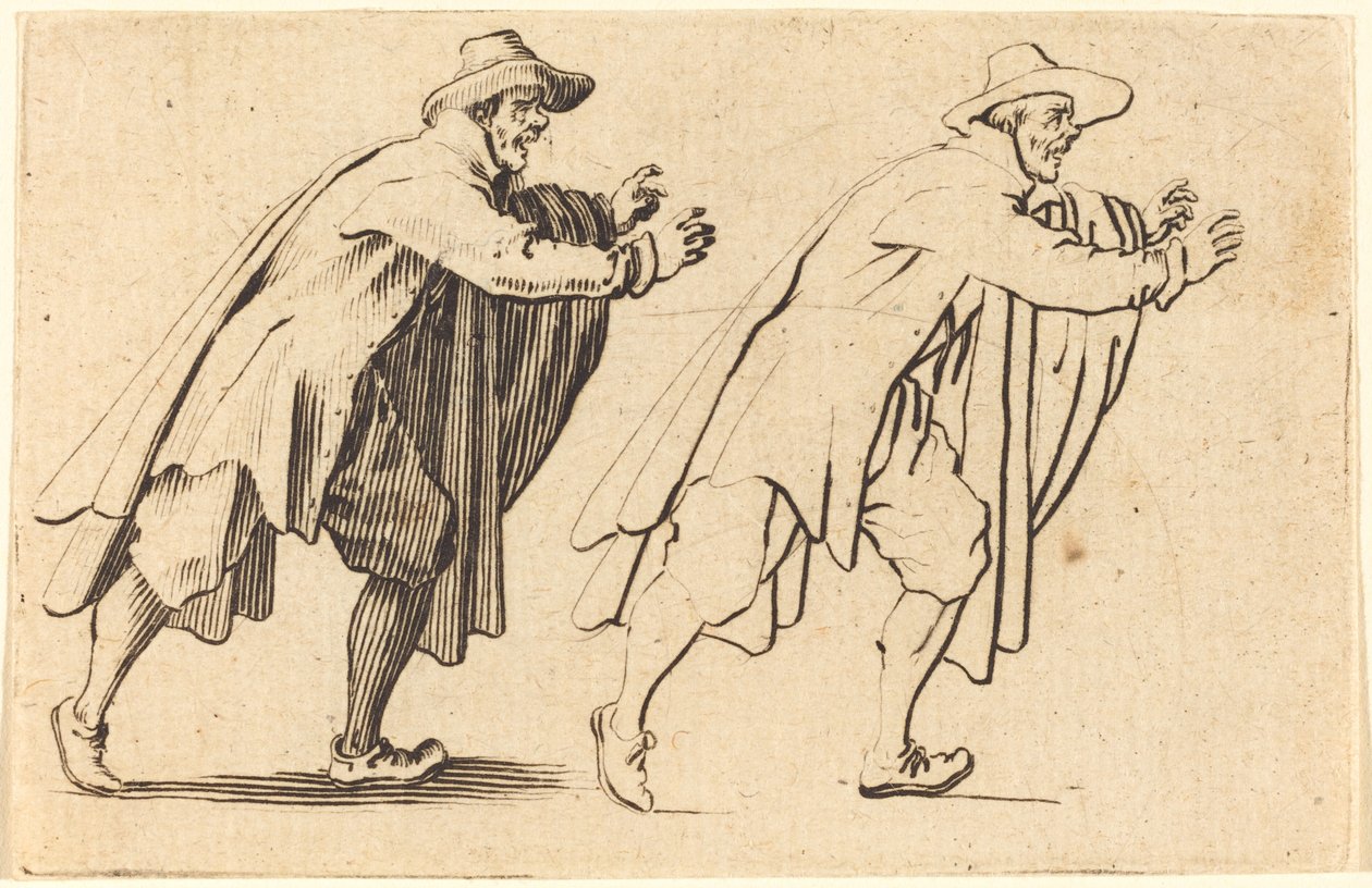 Homem se movendo abruptamente de Jacques Callot