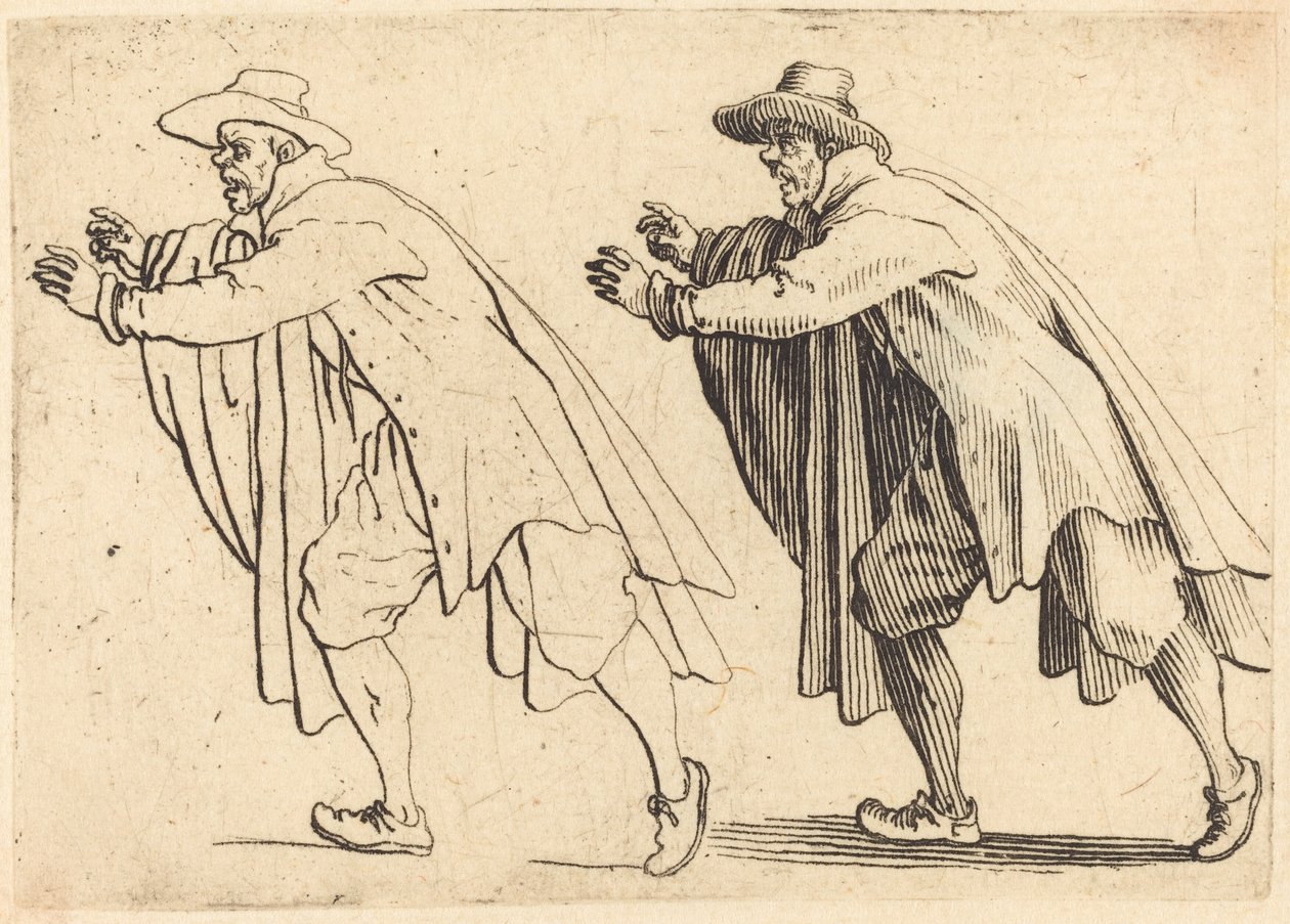 Homem se movendo abruptamente de Jacques Callot