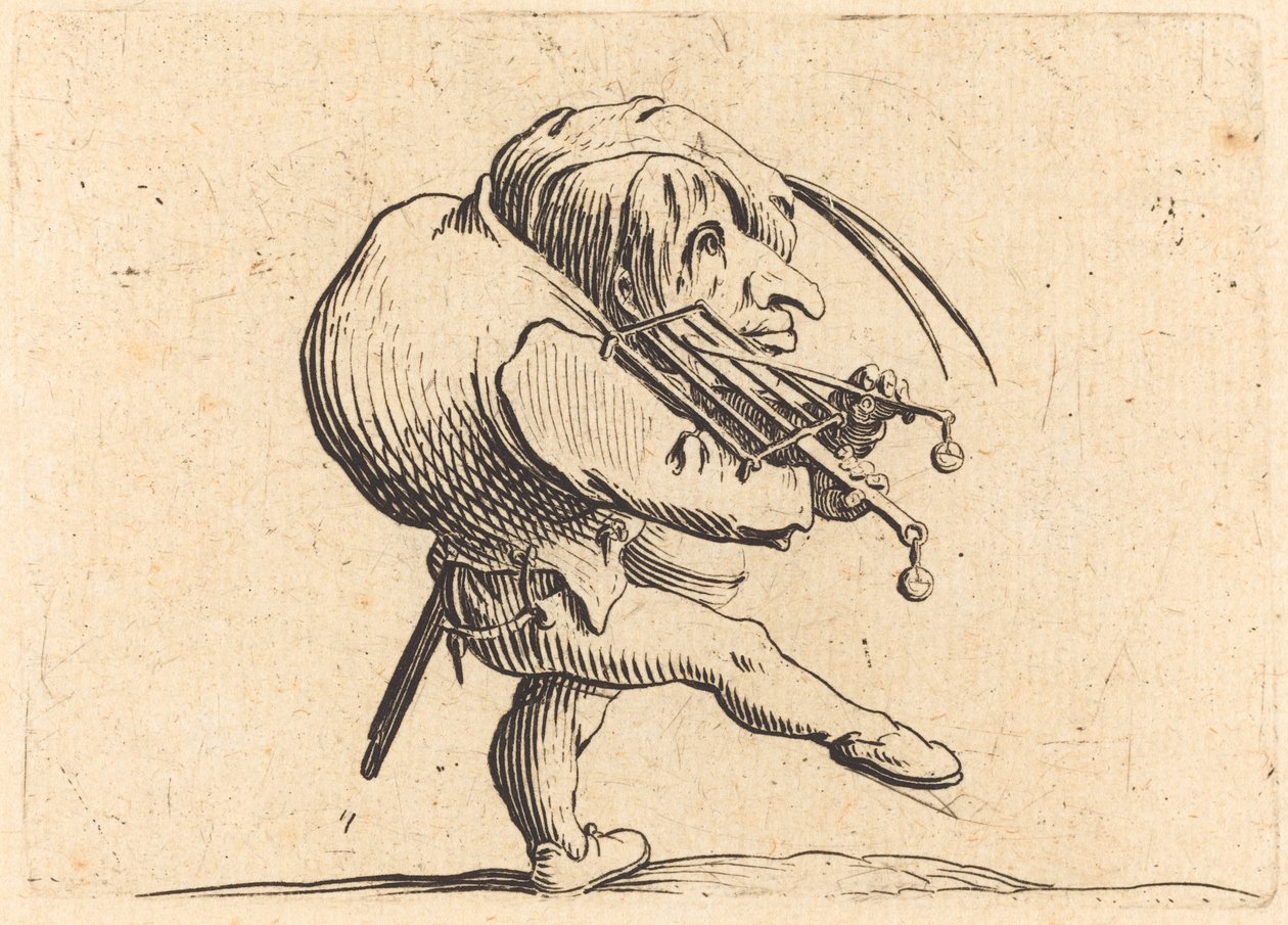 Homem raspando uma grelha, c. 1622. de Jacques Callot