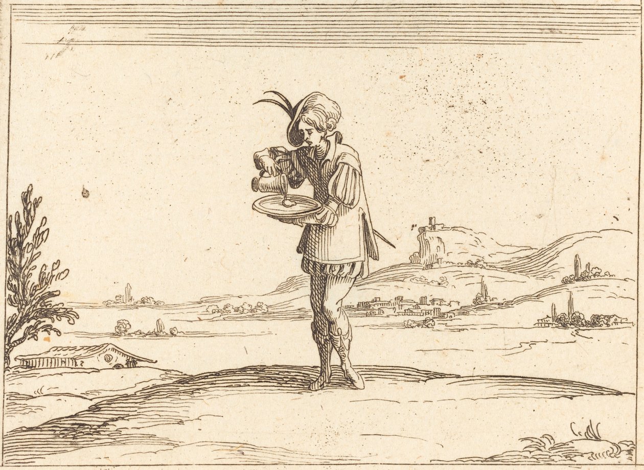 Homem lavando uma pérola de Jacques Callot