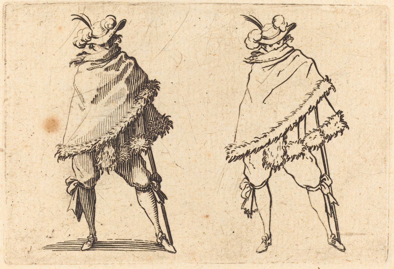 Homem envolto em seu manto de Jacques Callot