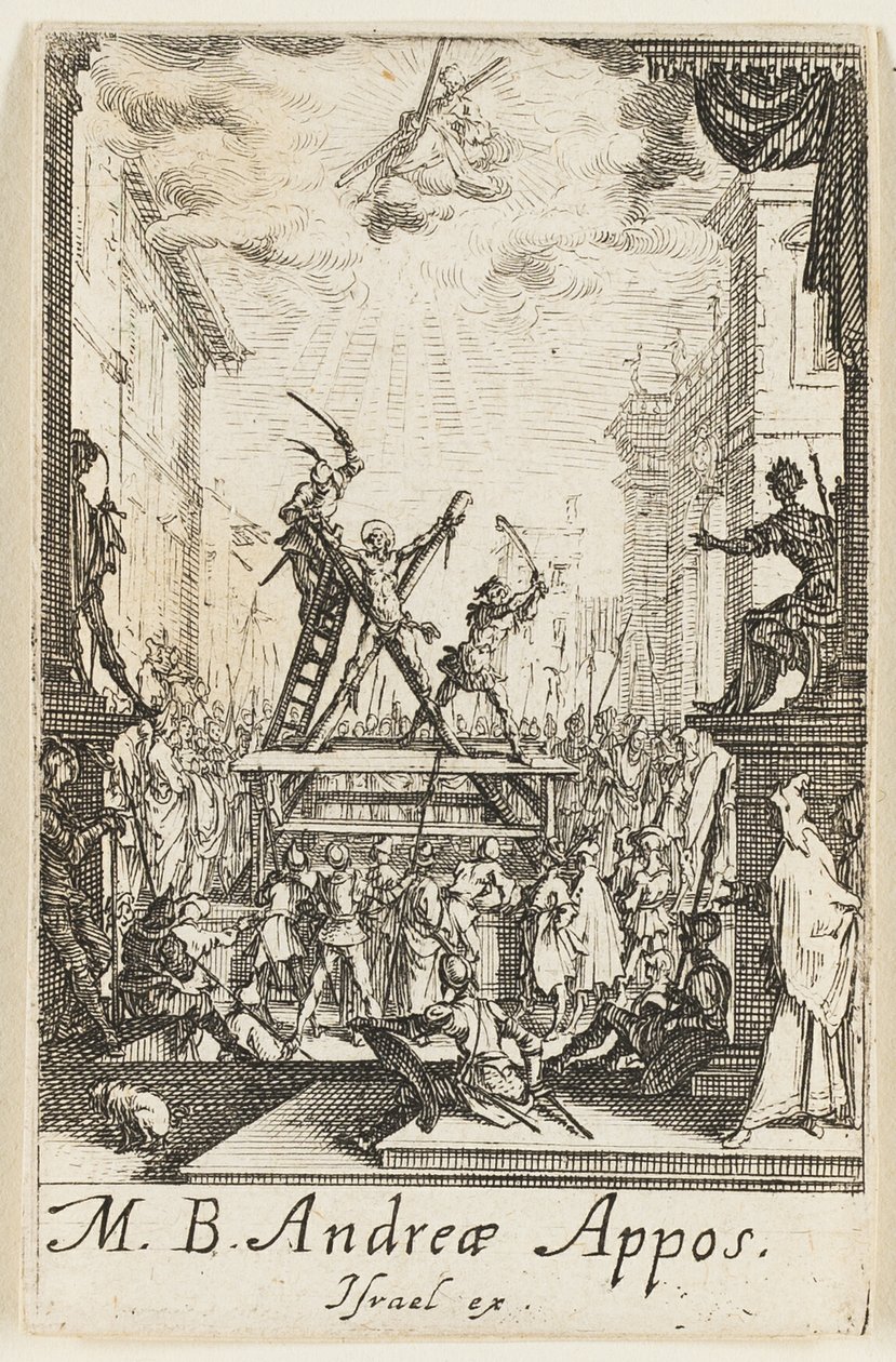 Martírio de Santo André, lâmina três de Os Martírios dos Apóstolos de Jacques Callot