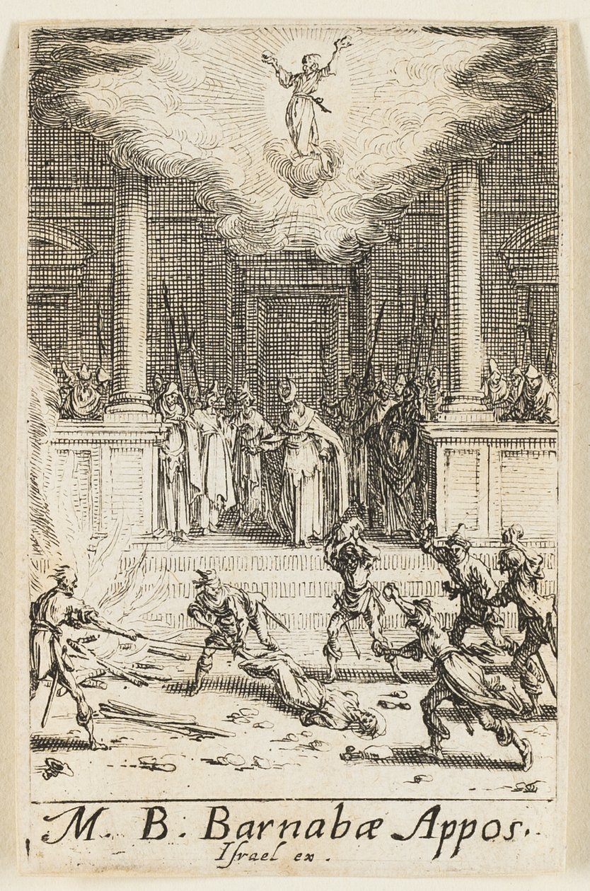 Martírio de São Barnabé, placa quinze de Os Martírios dos Apóstolos de Jacques Callot