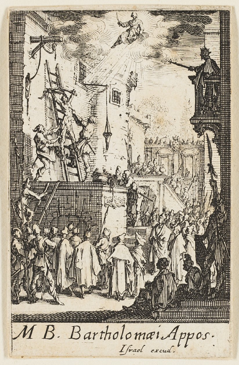 Martírio de São Bartolomeu, lâmina nove de Os martírios dos Apóstolos de Jacques Callot