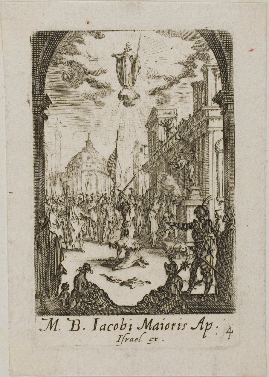 Martírio de São Tiago Maior, lâmina quatro de Os martírios dos Apóstolos de Jacques Callot