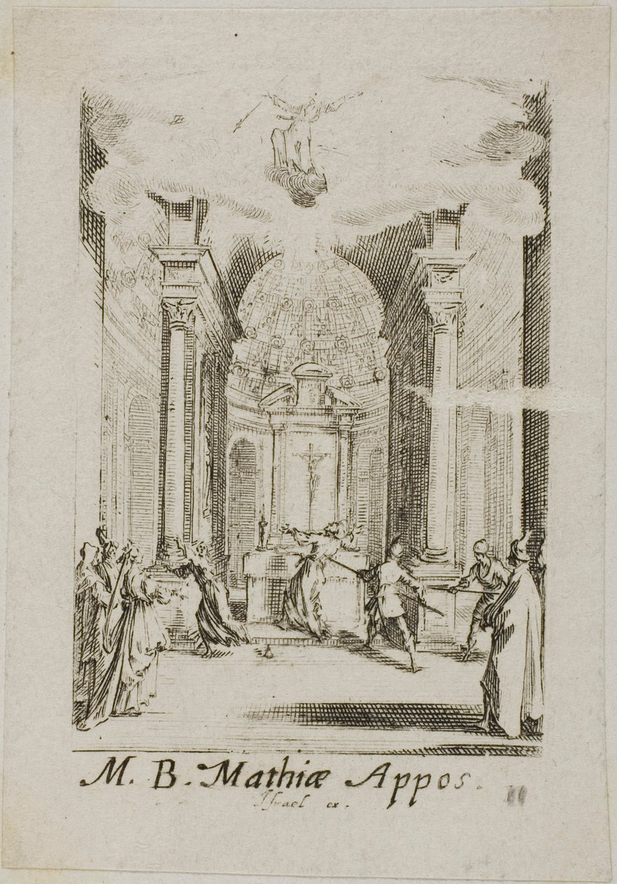 Martírio de São Matias, placa onze de Os Martírios dos Apóstolos de Jacques Callot