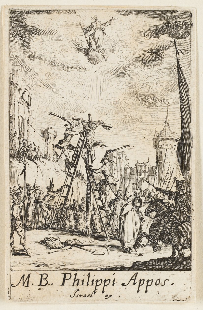 Martírio de São Filipe, placa oito de Os Martírios dos Apóstolos de Jacques Callot