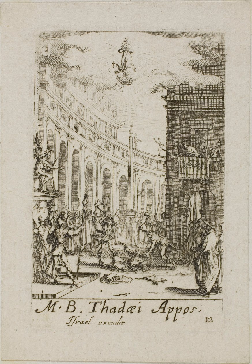Martírio de São Judas Tadeu, lâmina doze de Os martírios dos Apóstolos de Jacques Callot