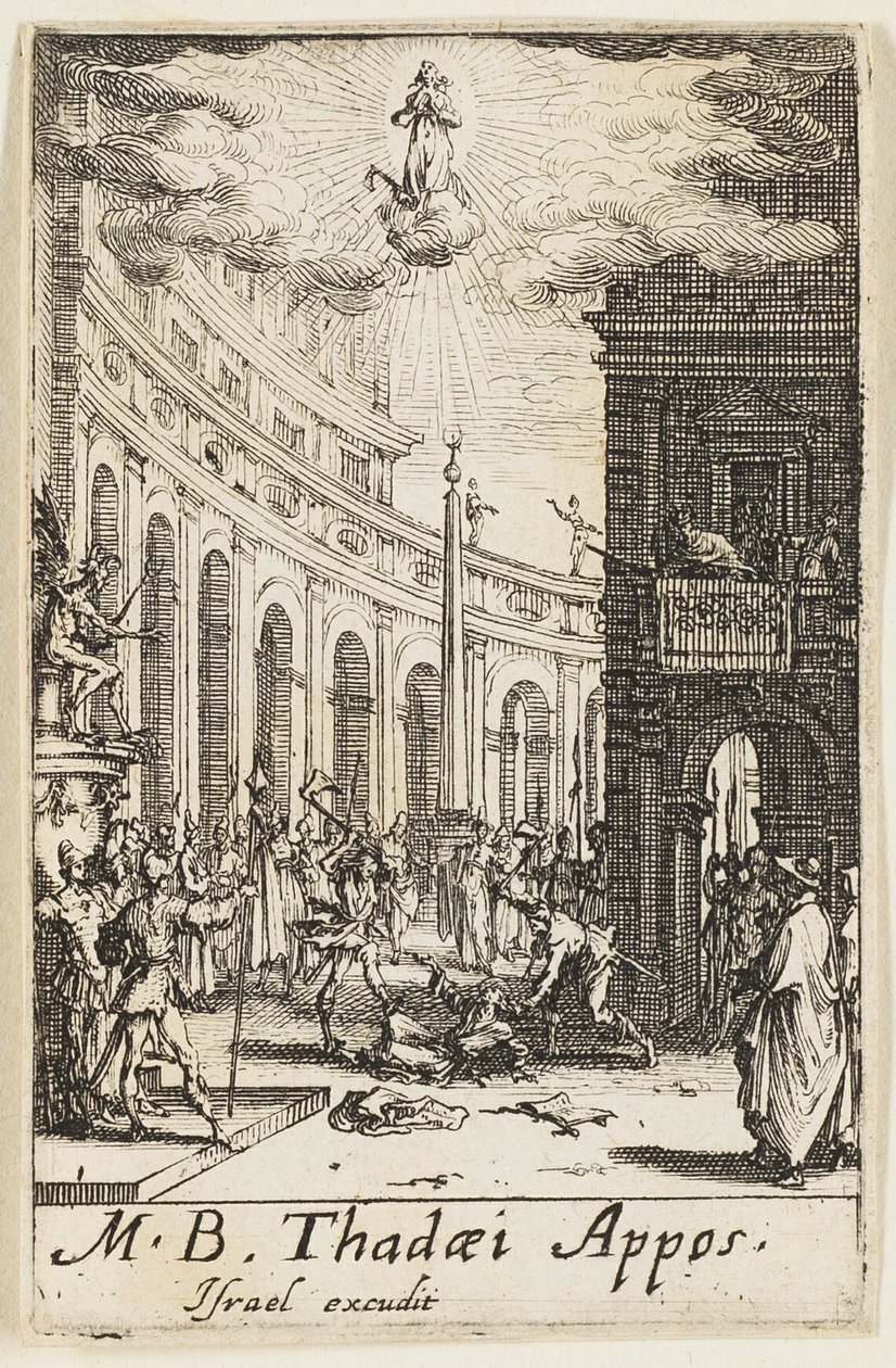 Martírio de São Judas Tadeu, lâmina doze de Os martírios dos Apóstolos de Jacques Callot
