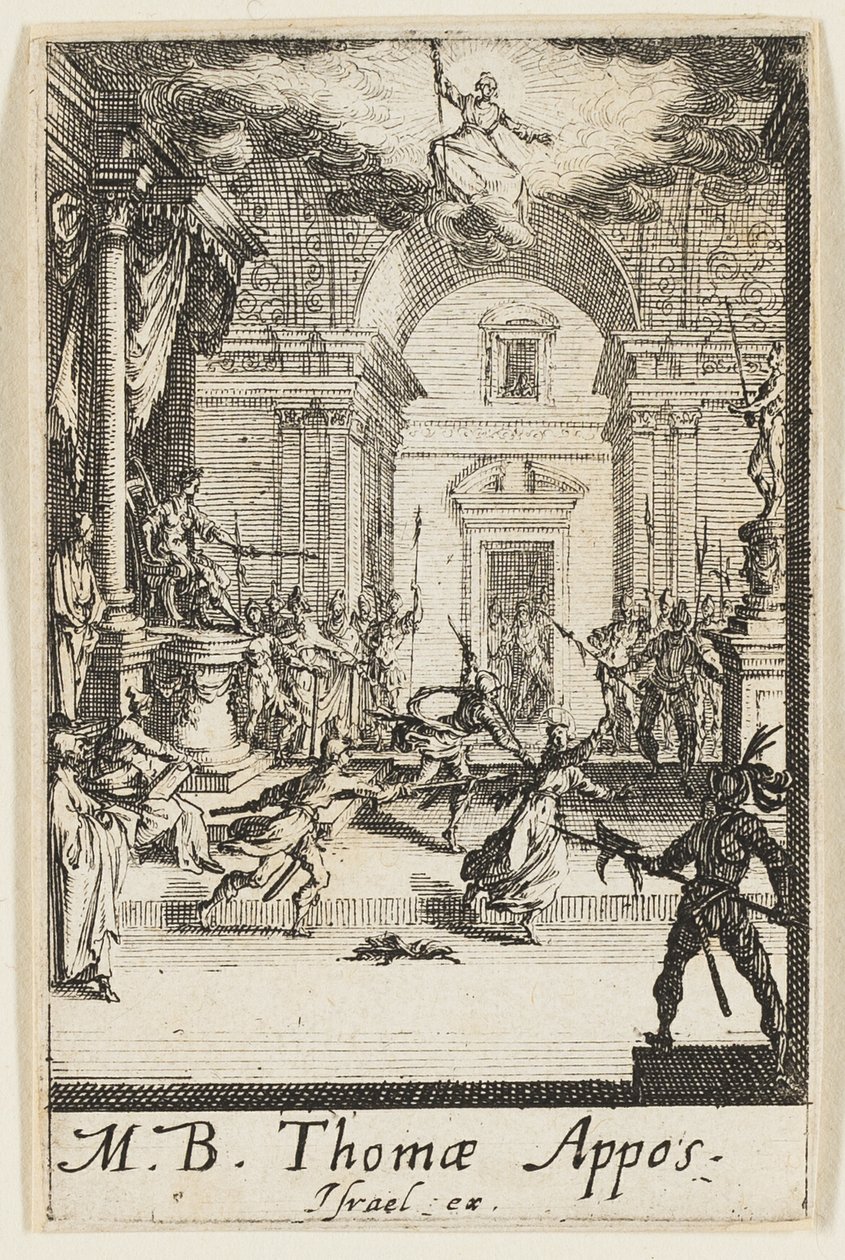Martírio de São Tomé, lâmina seis de Os Martírios dos Apóstolos de Jacques Callot