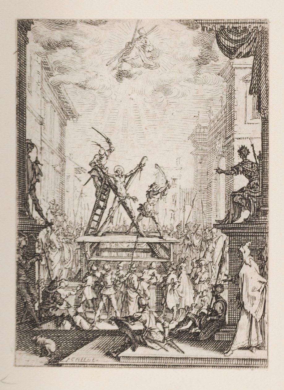 Martírio de Santo André, n. 5 de O Martírio dos Apóstolos de Jacques Callot