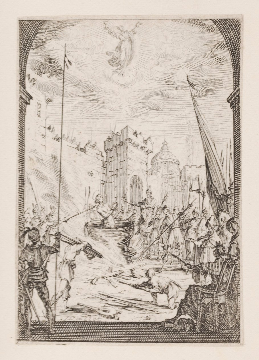 Martírio de São João Evangelista, n. 2 de O Martírio dos Apóstolos de Jacques Callot