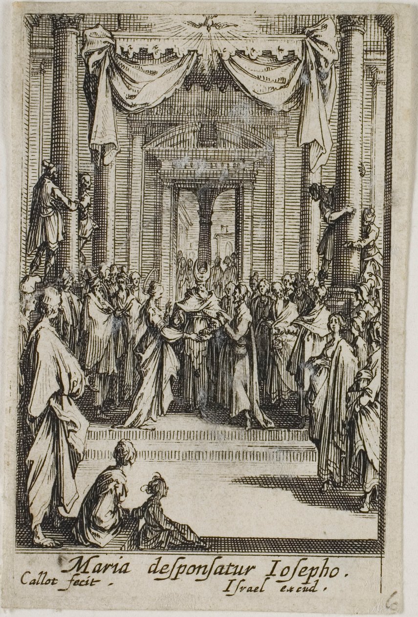 Maria casa-se com José, de A vida da Virgem de Jacques Callot