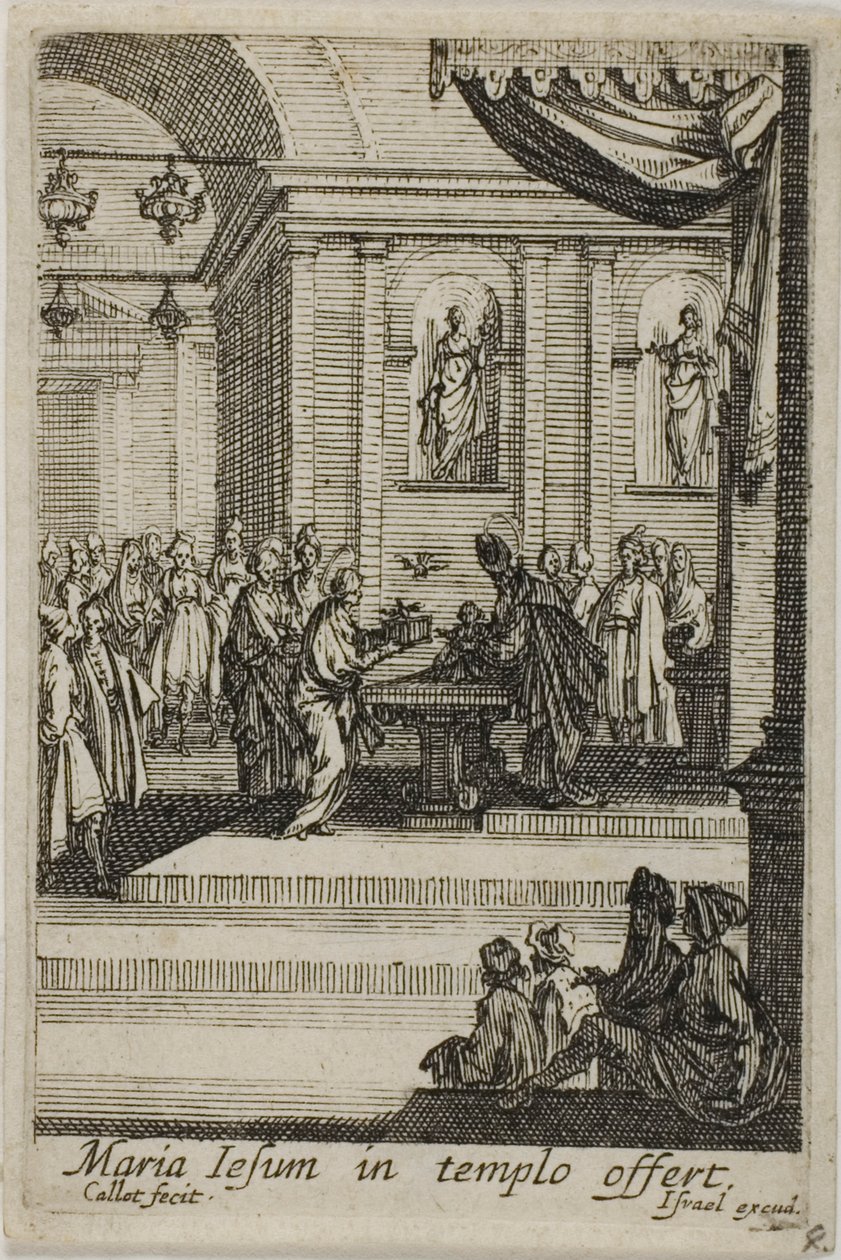 Maria apresentando Cristo no Templo, de A Vida da Virgem de Jacques Callot
