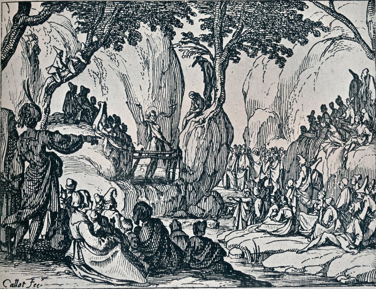 No. III. -St. John Pregação, 1635, 1924 de Jacques Callot