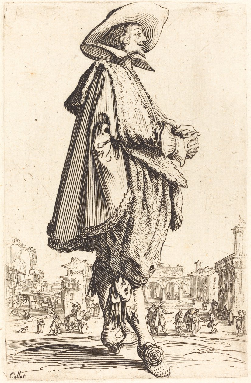 Homem nobre com as mãos postas de Jacques Callot