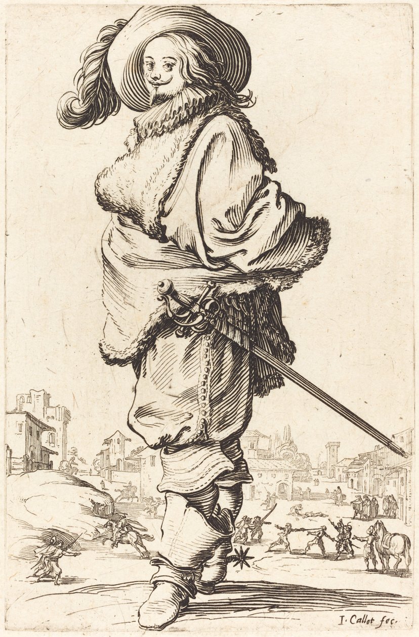 Homem Nobre com Pele Plastron de Jacques Callot