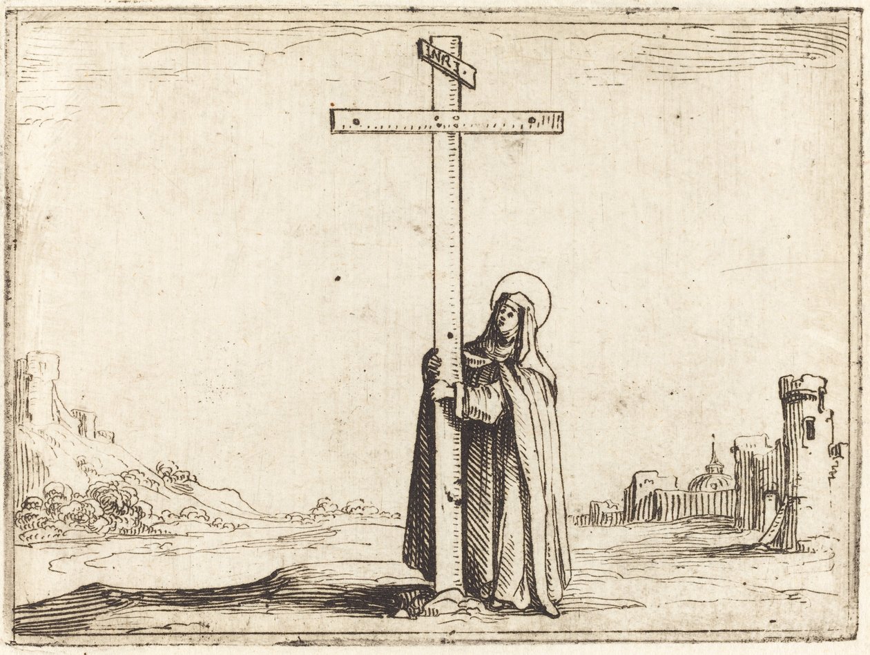 Freira abraçando a Santa Cruz de Jacques Callot
