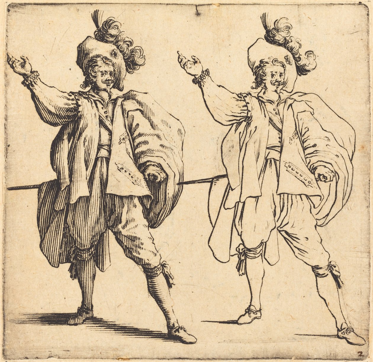 Oficial com Pluma Grande, Vista Frontal de Jacques Callot