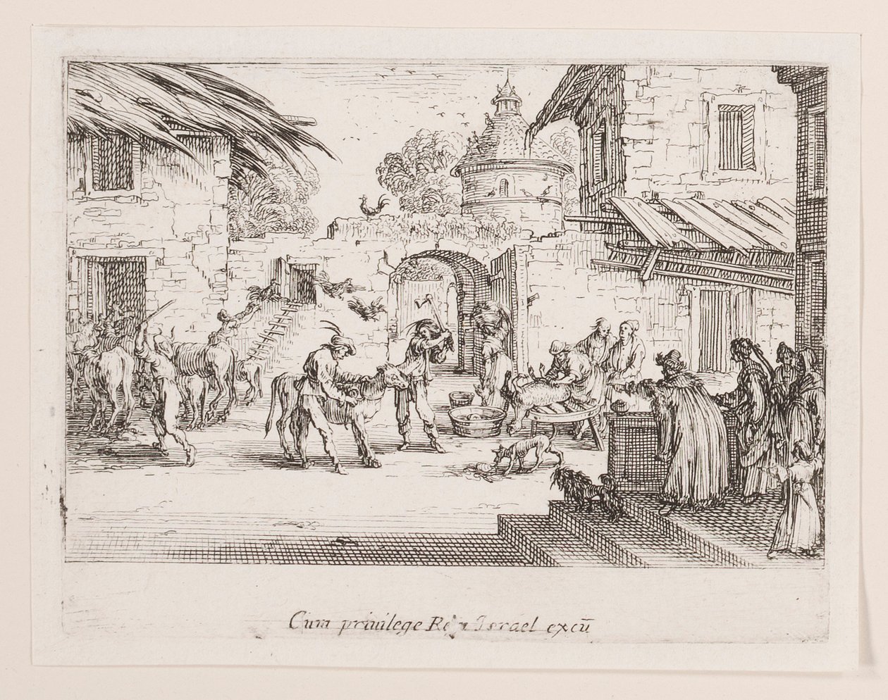 On tue le veau gras (O bezerro grande é morto), da série La vie de l de Jacques Callot