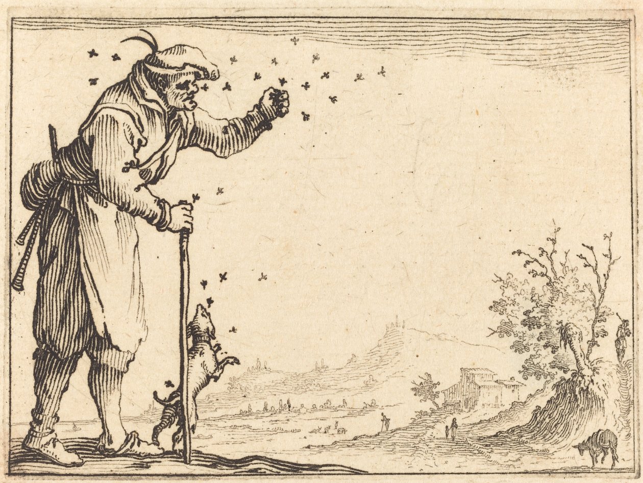 Peasant Attacked by Bees de Jacques Callot