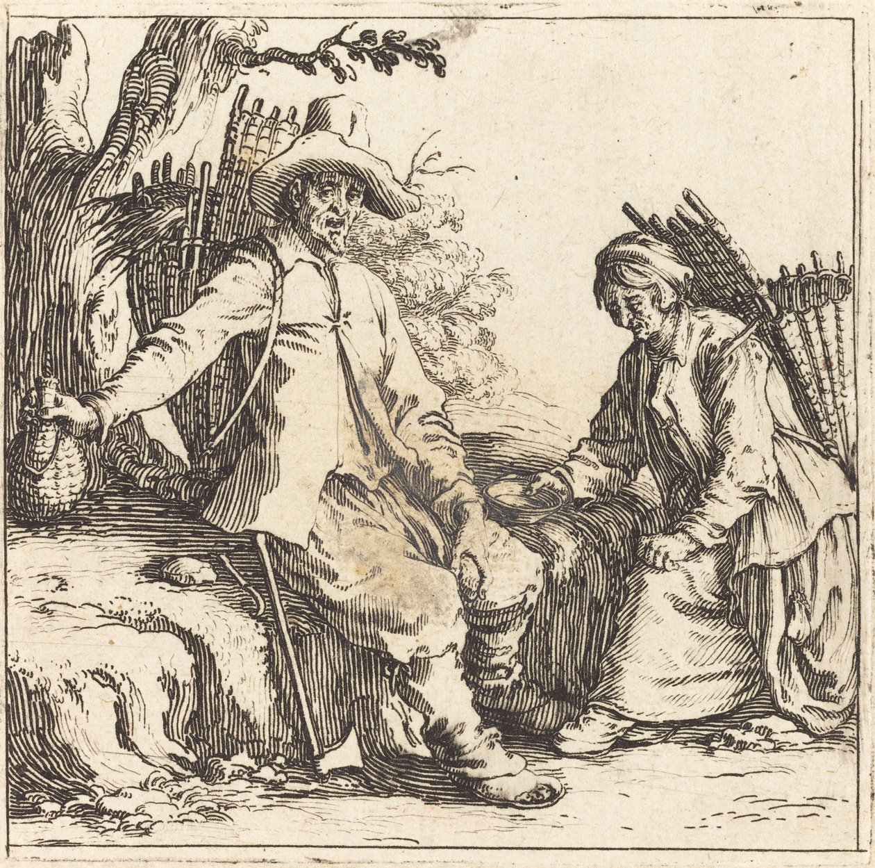 Casal de camponês em repouso de Jacques Callot