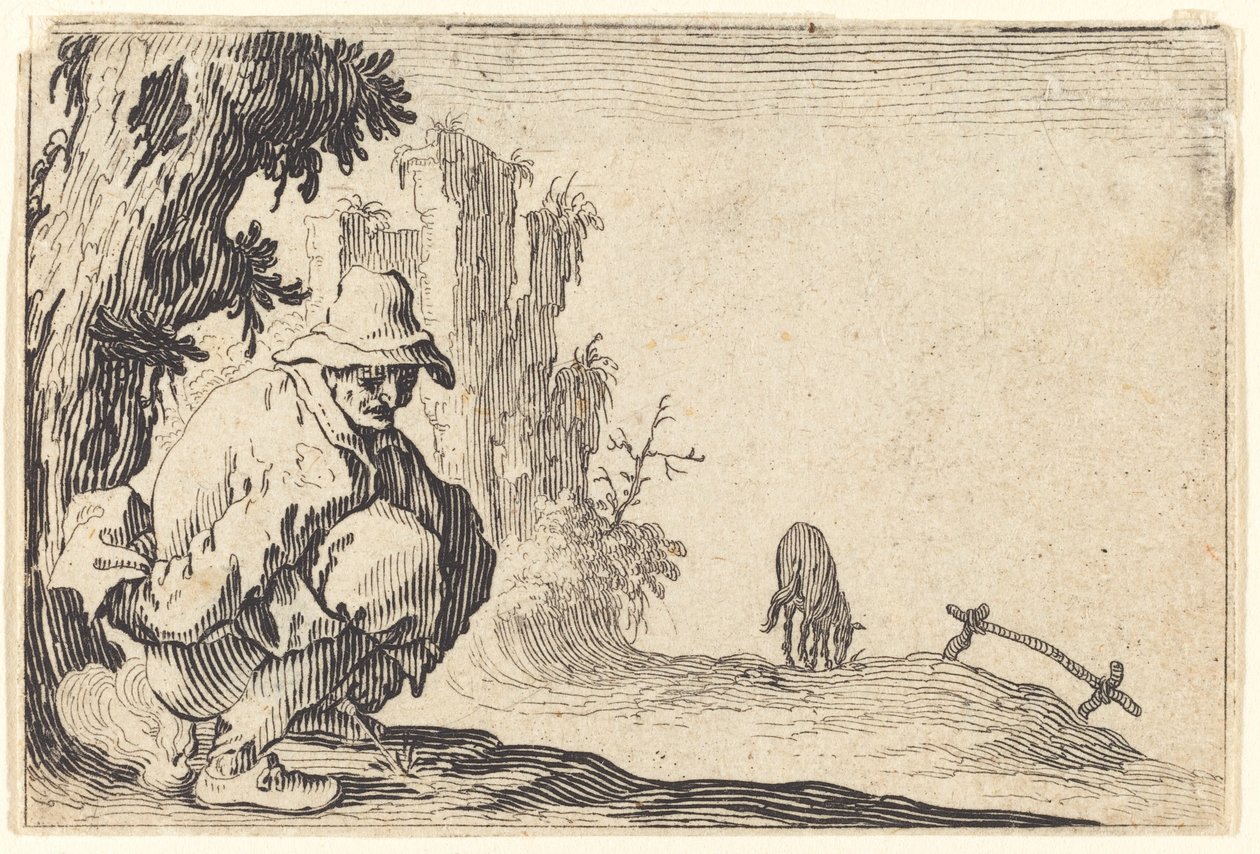 Camponês defecando de Jacques Callot