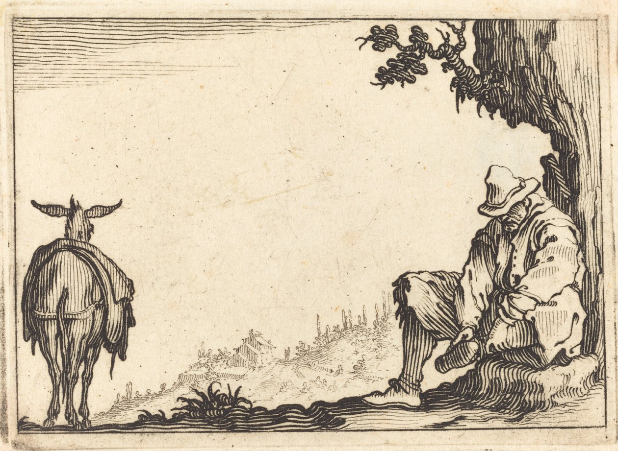 Camponês tirando o sapato de Jacques Callot