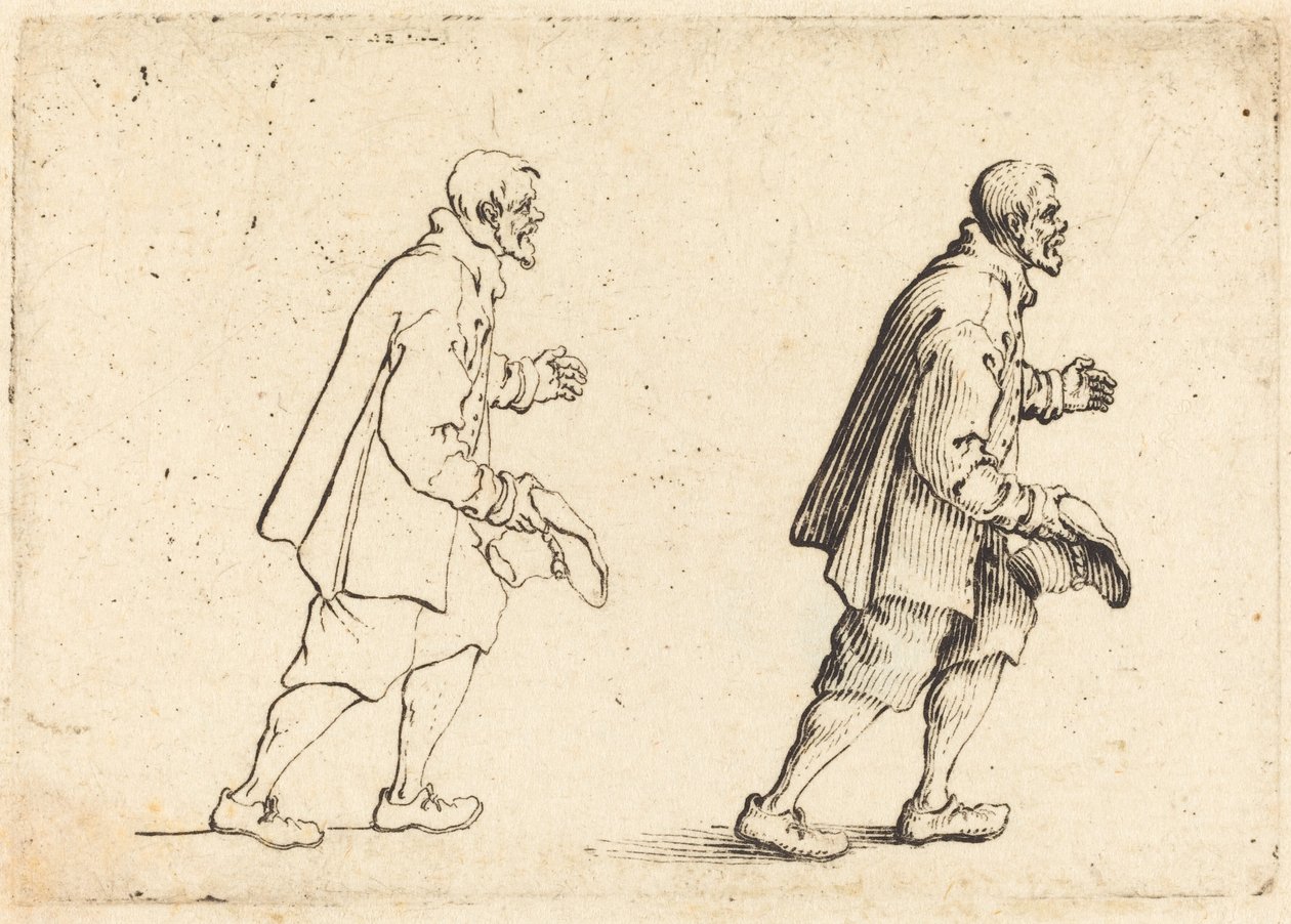 Camponês com chapéu na mão de Jacques Callot