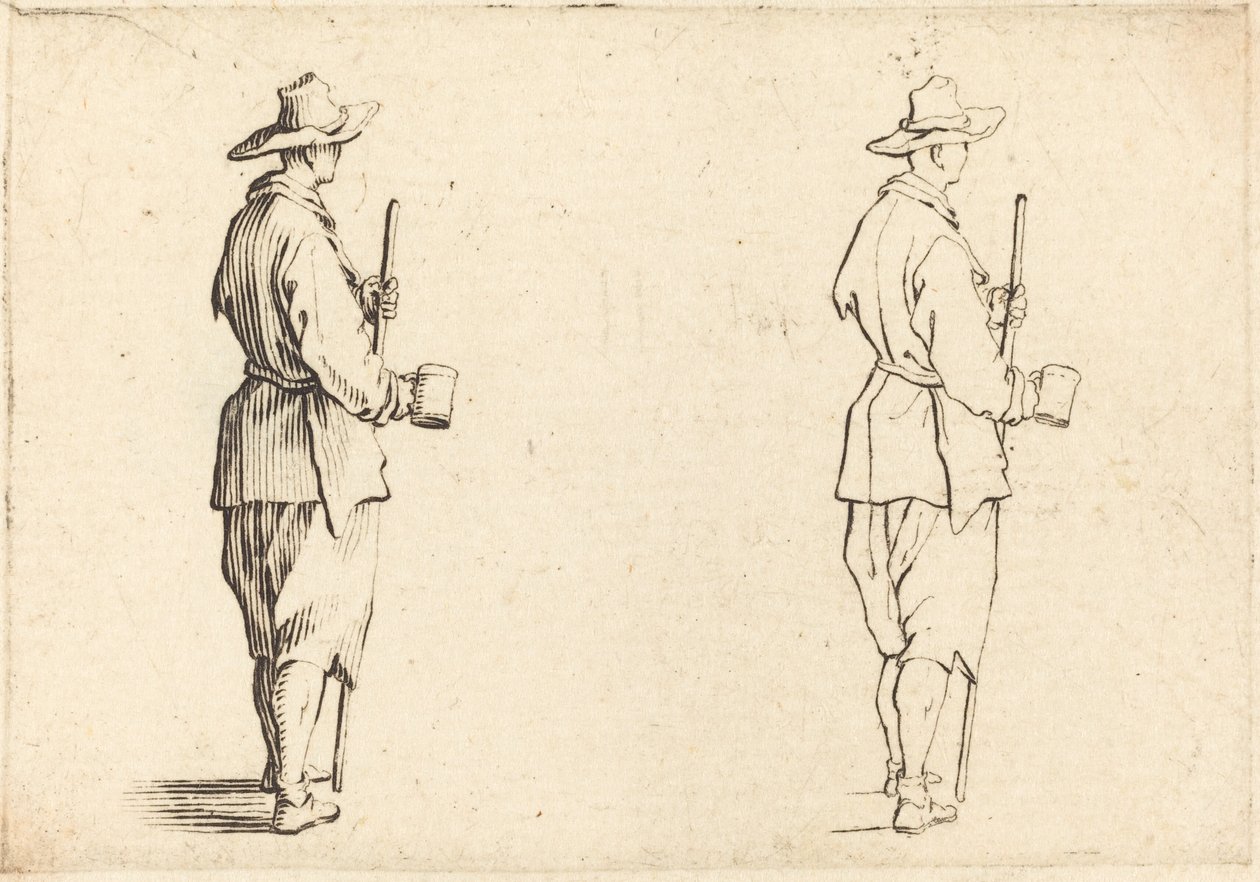 Camponês com uma Taça, c. 1617. de Jacques Callot