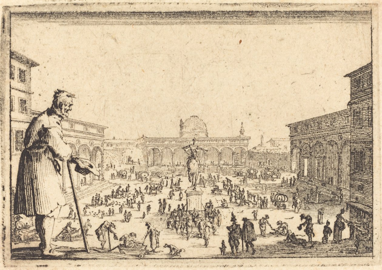 Praça SS. Annunziata, Florença de Jacques Callot